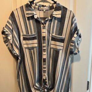 Striped Button-Up Shirt